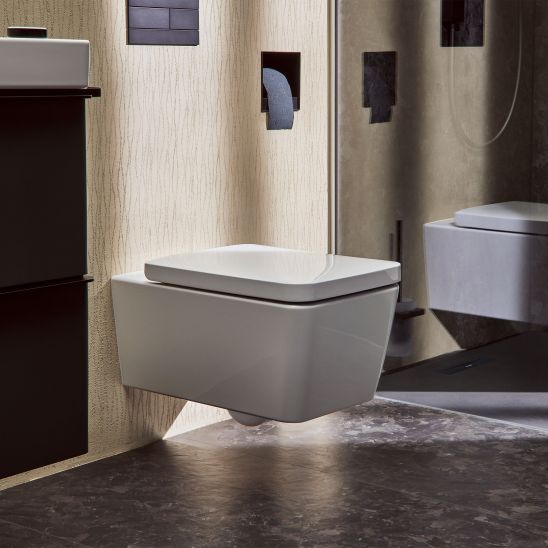 Set toiletpot met softclose toiletbril Hansgrohe EluPura Q 60293450, inbouwframe Hansgrohe iFrame universal 01022180, 66001450