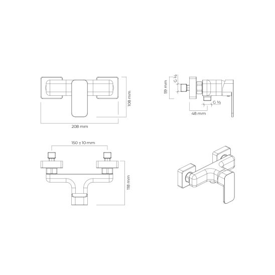 Set douchekraan Oltens Hadsel 33006300, douchehouder Oltens Hald 37403300, 37200300, 37111300