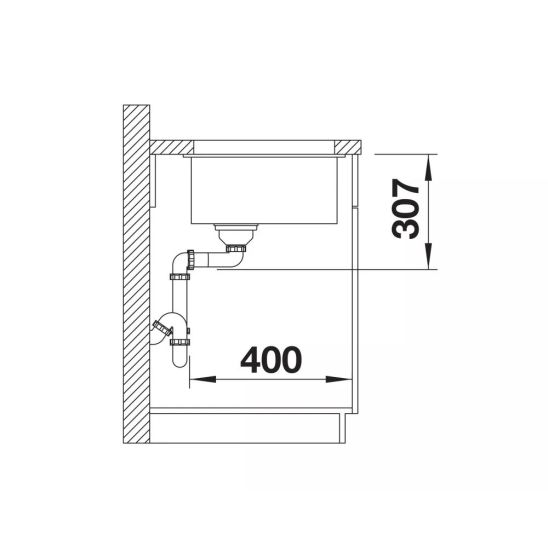 Set spoelbak van graniet Blanco Subline 500-U 527794, keukenkraan Blanco Mila 526657, 207422