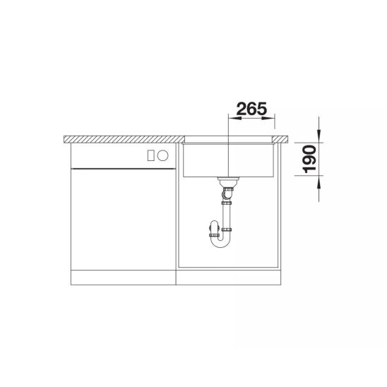 Set spoelbak van graniet Blanco Subline 500-U 527794, keukenkraan Blanco Mila 526657, 207422