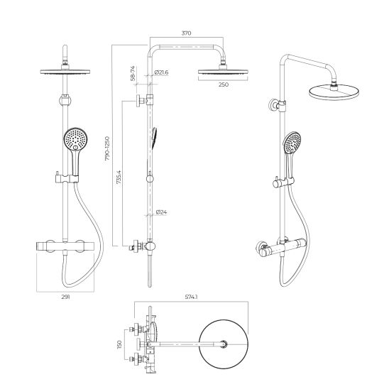 Set doucheset Oltens Vatten 36505100, kraanuitloop Oltens Numa 39106100