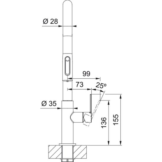 Set keukenkraan Franke Maris Slim Clear Water J Pull-Out 120.0736.602, filter onder spoelbak Franke Pro M Connect 150.0752.886