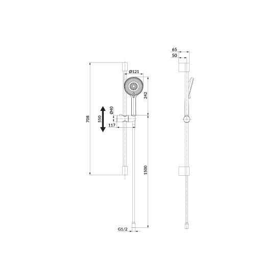 Set bad- en douchekraan Cersanit Zen S951-566, doucheset Cersanit Zen S951-857