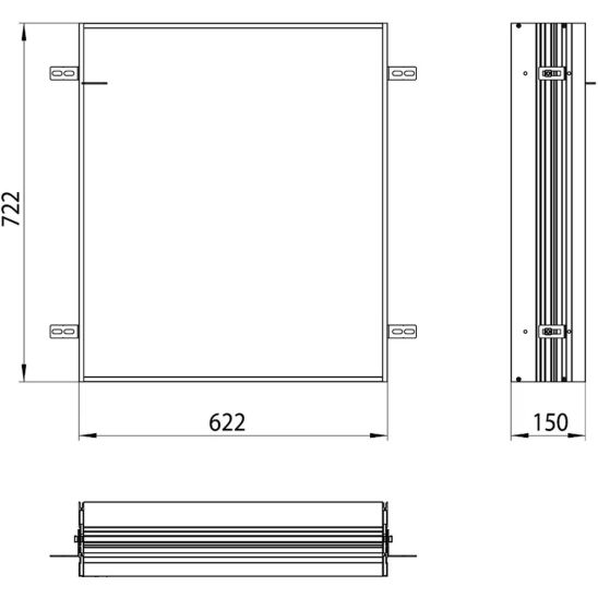 Set kast Kronenbach Cube 2.0 KB100204CR, inbouw spiegelframe Kronenbach Cube 2.0 NU1000029NU