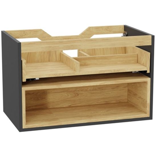 Set kastbehuizing Excellent Tuto 2.0 MLEX.2171.800.GRBL, wastafel Excellent Pik CEEX.6517.800.WH, MLEX.2151.800.02.GR