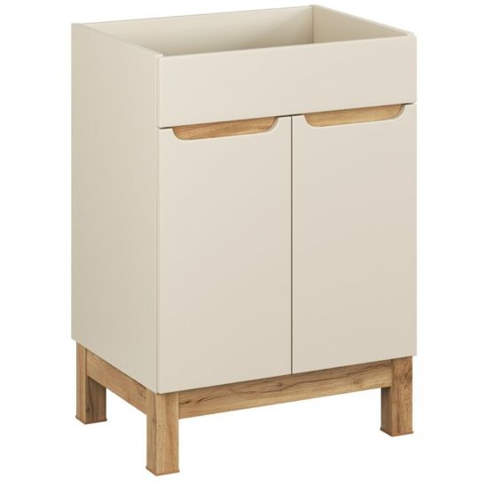 Set kast Comad Bali Cashmere BALI CASHMERE 82-60-46-2D, badkamerblad op kast Comad Nature Wotan NATURE WOTAN 89-60-46 M