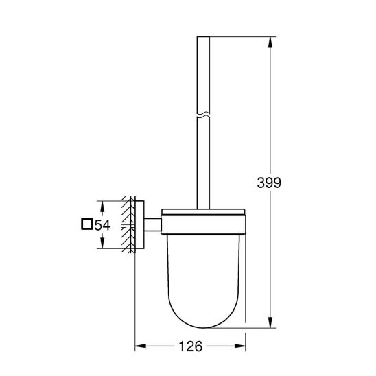 Set toiletborstel Grohe Start Cube 40977DC0, lijm Grohe QuickGlue 41127000