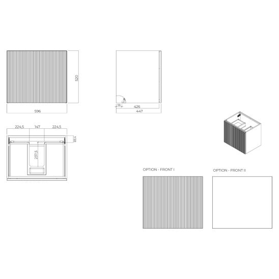 Set kast Oltens Lun 60032300, badkamerblad op kast Oltens Tera 63024990