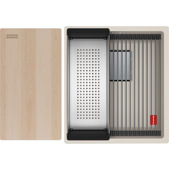 Set spoelbak van graniet Franke Kanon 125.0749.646, keukenkraan Franke Lina 115.0626.082