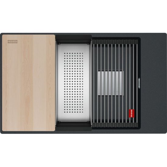 Set spoelbak van graniet Franke Kanon 125.0749.670, keukenkraan Franke Lina 115.0626.020