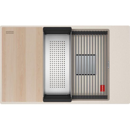 Set spoelbak van graniet Franke Kanon 125.0749.666, keukenkraan Franke Lina 115.0626.082