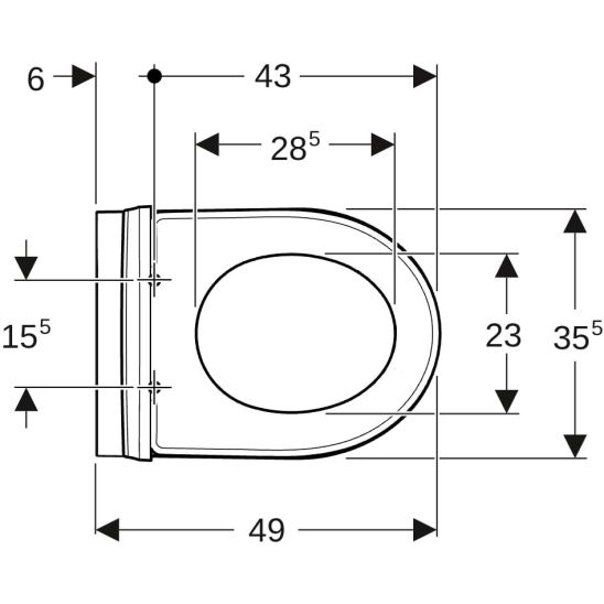 Set toiletpot Geberit iCon 503.232.00.1, inbouwframe Geberit Duofix 111.320.00.6, 111.815.00.1, 156.050.00.1
