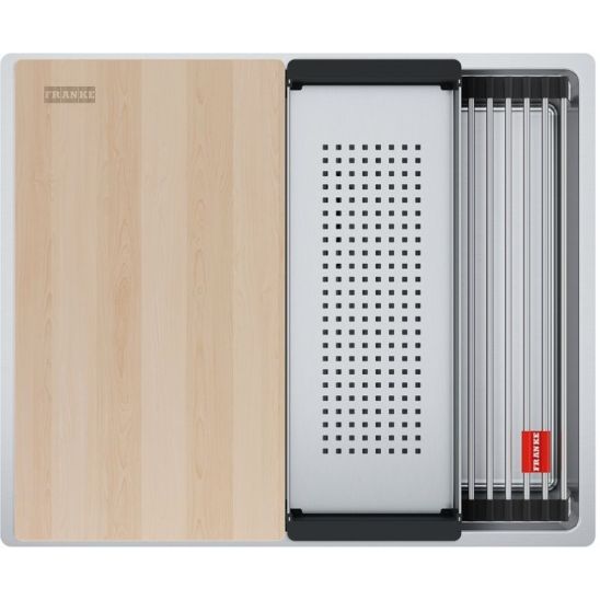 Set stalen spoelbak Franke Box 127.0749.858, keukenkraan Franke Smart Glenda 115.0747.475