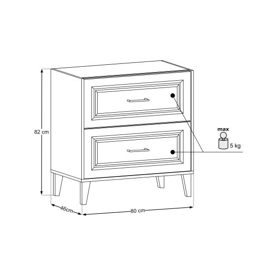Set kast Comad Dorothy Ristretto DOROTHY RISTRETTO 82-80-46-2S, spiegel Comad Dorothy Ristretto DOROTHY RISTRETTO 84-80, RISTRETTO 89-80-46 M