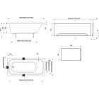 Set rechthoekig bad Ravak Chrome C731000000, badkuipsifon Ravak X01305, GPX2240015