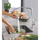 Set keukenkraan Grohe Essence 30270DC0, spoelbak van graniet Grohe K700 31653AP0, 40535DC0