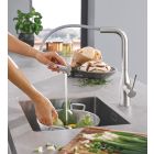 Set keukenkraan Grohe Essence 30270DC0, spoelbak van graniet Grohe K700 31653AP0, 40535DC0