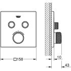 Set bad- en douchekraan Grohe Grohtherm SmartControl 29124000, regendouche met arm Grohe Rainshower 26564000, 26405000, 35600000