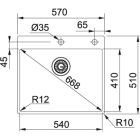 Franke Box BXX 210-54 TL zlewozmywak 57x51 cm stalowy z baterią kuchenną Vital Semi-Pro czarny mat/stal (1270369295, 1200621313)