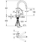Set keukenkraan Grohe Concetto 31483DC2, spoelbak van graniet Grohe K700 31653AP0, 40535DC0
