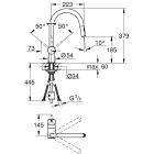 Set stalen spoelbak Grohe K700U 31574AL1, keukenkraan Grohe Minta 32321AL2, 40852AL0, 40856AL0