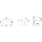 Set spoelbak van graniet Blanco Etagon 700-U 525891, keukenkraan Blanco Linus-S-F 514023