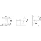 Set spoelbak van graniet Blanco Subline 700-U Level 526004, keukenkraan Blanco Catris-S Flexo 525793