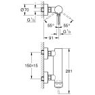 Set douchekraan Grohe Essence 33636A01, douchestang Grohe Rainshower 26603A00, 26574A00, 28388A01