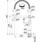 Set keukenkraan Franke Pescara 360 115.0545.136, vloeistofdispenser Franke Comfort 112.0753.277