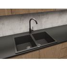 Set keukenkraan Oltens Myvat 35205800, spoelbak van graniet Oltens Gravan 72400300