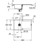 Set spoelbak van graniet Grohe K500 31644AP0, keukenkraan Grohe Start 30531DC1