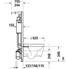 Set inbouwframe Duravit DuraSystem WD1011000000, toiletpot met softclose toiletbril Duravit D-Neo 45880900A1, WD5001031000