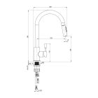 Set spoelbak van graniet Deante Andante ZQN_N113, keukenkraan Deante Lima BBMN72M, ZXY_N972