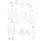 Set doucheset Omnires Slide SYSSL11GR, wastafelkraan Omnires Slide SL7710GR