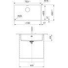 Set spoelbak van graniet Franke Maris 125.0687.263, keukenkraan Franke Lina 115.0712.420