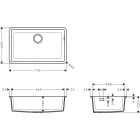 Set spoelbak van graniet Hansgrohe S 51 43432380, keukenkraan Hansgrohe Talis M54 72809800