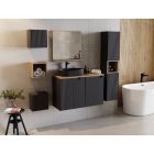 Set kast Comad Nova Black NOVA BLACK D2 82-80-2S, wastafel Comad Beyond BEYOND 5 BLACK ( E-6564 ), NOVA OAK A 89-80