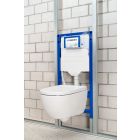 Set toiletpot met softclose toiletbril Geberit Smyle Square 503.171.00.1, inbouwframe Geberit Duofix 111.320.00.6, 111.815.00.1, 156.050.00.1