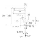 Set waterfilterkraan Teka Uni 116030084, filter onder spoelbak Teka TWF 118510000