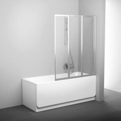 Ravak Supernova badscherm 115 cm driedelig satijn mat/helder glas 795S0U00Z1