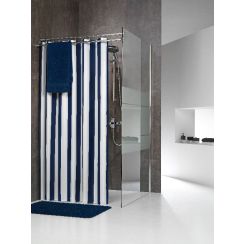 Sealskin Linje douchegordijn 200x180 cm wit-blauw 233011324