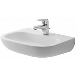 Duravit D-Code wastafel 45x34 cm halfrond klassiek wit glans 07074500702