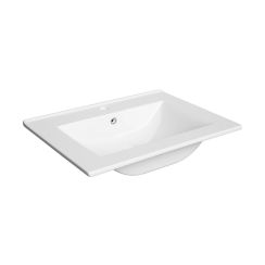 Defra Plan wastafel 60x46 cm rechthoekig meubel wit glans 1722
