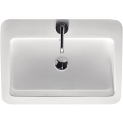 Kerasan Ego wastafel 60x43 cm rechthoekig klassiek-opbouw wit glans 324201
