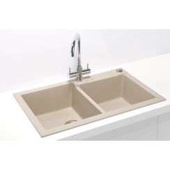 Alveus Rock spoelbak van graniet 78x48 cm beige 1219022
