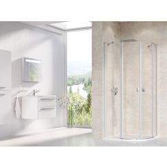 Ravak Chrome douchecabine 90x90 cm halfrond satijn mat/helder glas 3Q170U00Z1