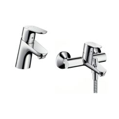 Set bad- en douchekraan Hansgrohe Focus 31940000, wastafelkraan Hansgrohe Focus 31730000