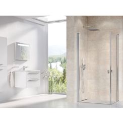 Ravak Chrome douchedeur 80 cm kantelbaar satijn mat/helder glas 1QV40U01Z1