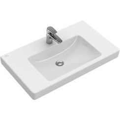 Villeroy & Boch Subway 2.0 wastafel 100x47 cm rechthoekig klassiek-meubel-met blad wit glans 71751G01