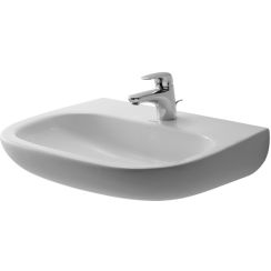 Duravit D-Code wastafel 55x43 cm halfrond klassiek wit glans 23115500702